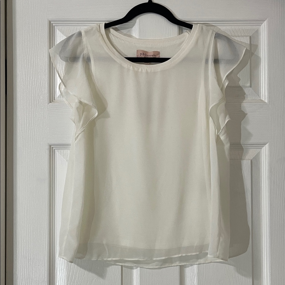 NWT Philosophy Cream Sheer Blouse